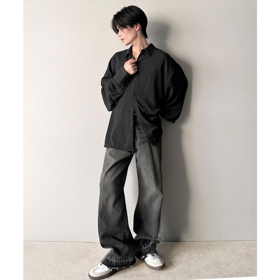 【 クラシカルエルフ classical elf 】 シャツ メンズ 長袖 秋冬 トップス ポリツイル オーバーサイズ カジュアル とろみ 男女兼用 落ち感 軽やか | classicalelf | 08