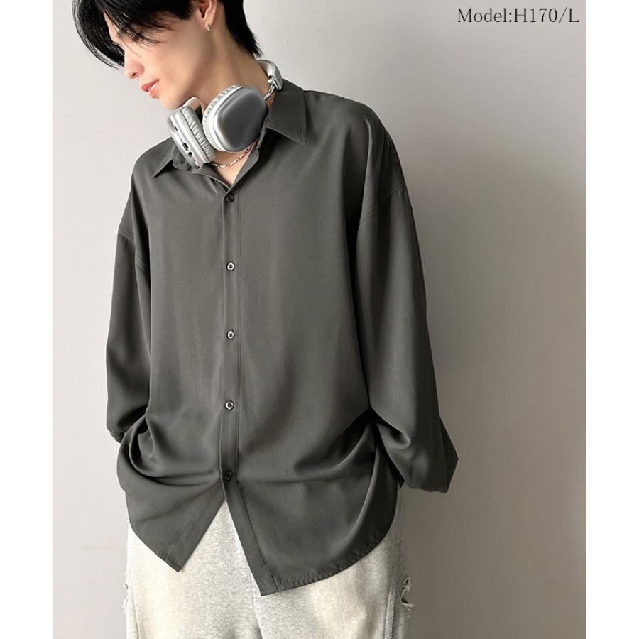 【 クラシカルエルフ classical elf 】 シャツ メンズ 長袖 秋冬 トップス ポリツイル オーバーサイズ カジュアル とろみ 男女兼用 落ち感 軽やか | classicalelf | 09