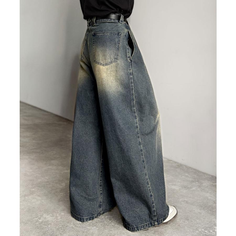 【Classical Origin】デニムパンツ メンズ ゆったり ボトムス パンツ ワイドパンツ バルーンパンツ 3タック ヴィンテージ加工 ボリューム ゆとり | classicalelf | 11
