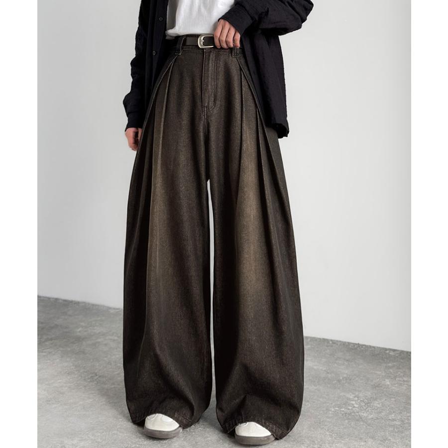 【Classical Origin】デニムパンツ メンズ ゆったり ボトムス パンツ ワイドパンツ バルーンパンツ 3タック ヴィンテージ加工 ボリューム ゆとり | classicalelf | 03