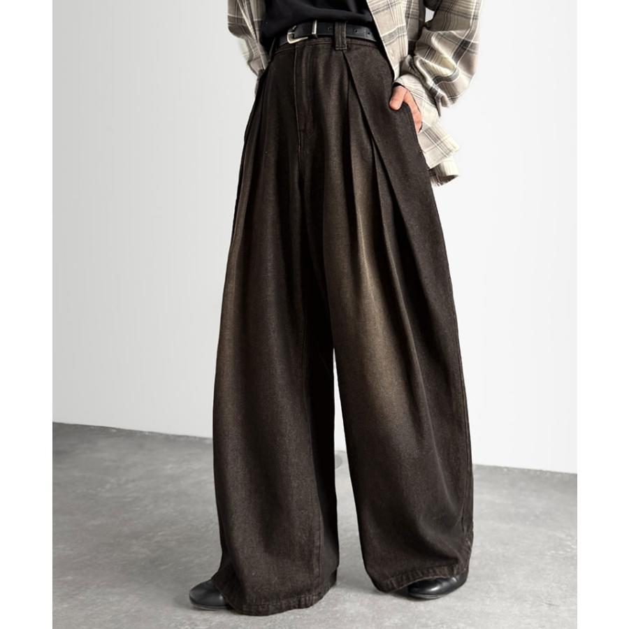 【Classical Origin】デニムパンツ メンズ ゆったり ボトムス パンツ ワイドパンツ バルーンパンツ 3タック ヴィンテージ加工 ボリューム ゆとり | classicalelf | 04