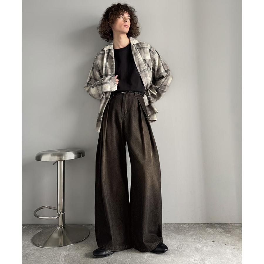 【Classical Origin】デニムパンツ メンズ ゆったり ボトムス パンツ ワイドパンツ バルーンパンツ 3タック ヴィンテージ加工 ボリューム ゆとり | classicalelf | 06