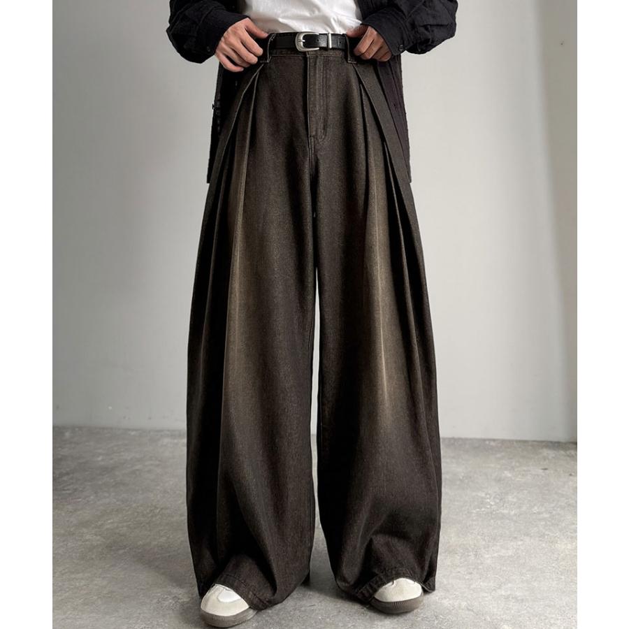 【Classical Origin】デニムパンツ メンズ ゆったり ボトムス パンツ ワイドパンツ バルーンパンツ 3タック ヴィンテージ加工 ボリューム ゆとり | classicalelf | 07