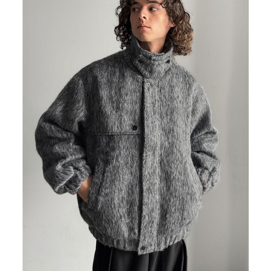 【Classical Origin】 アウター メンズ 冬 ジャケット ブルゾン コート シャギーファー 2way襟 スタンドカラー ショート丈 ミックス調 ベーシック ゆとり | classicalelf | 12