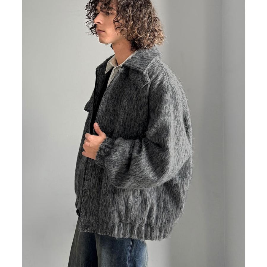 【Classical Origin】 アウター メンズ 冬 ジャケット ブルゾン コート シャギーファー 2way襟 スタンドカラー ショート丈 ミックス調 ベーシック ゆとり | classicalelf | 13