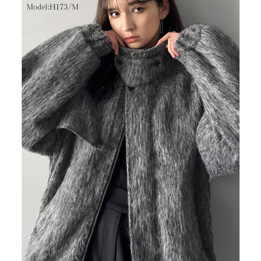 【Classical Origin】 アウター メンズ 冬 ジャケット ブルゾン コート シャギーファー 2way襟 スタンドカラー ショート丈 ミックス調 ベーシック ゆとり | classicalelf | 14