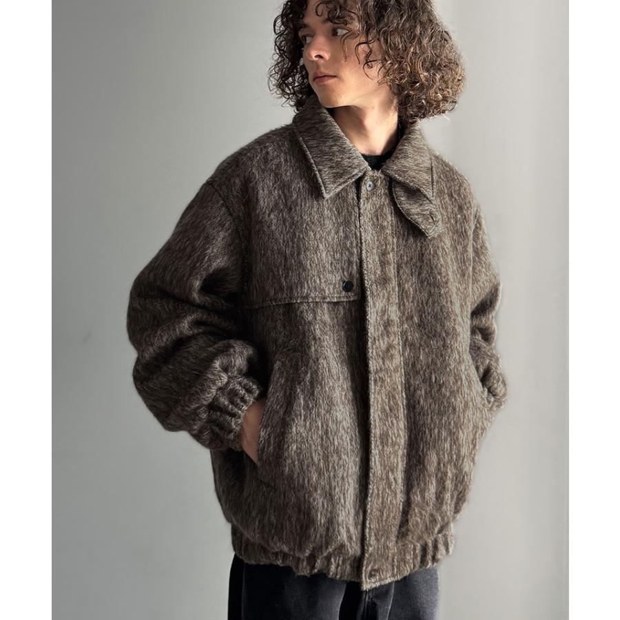 【Classical Origin】 アウター メンズ 冬 ジャケット ブルゾン コート シャギーファー 2way襟 スタンドカラー ショート丈 ミックス調 ベーシック ゆとり | classicalelf | 05