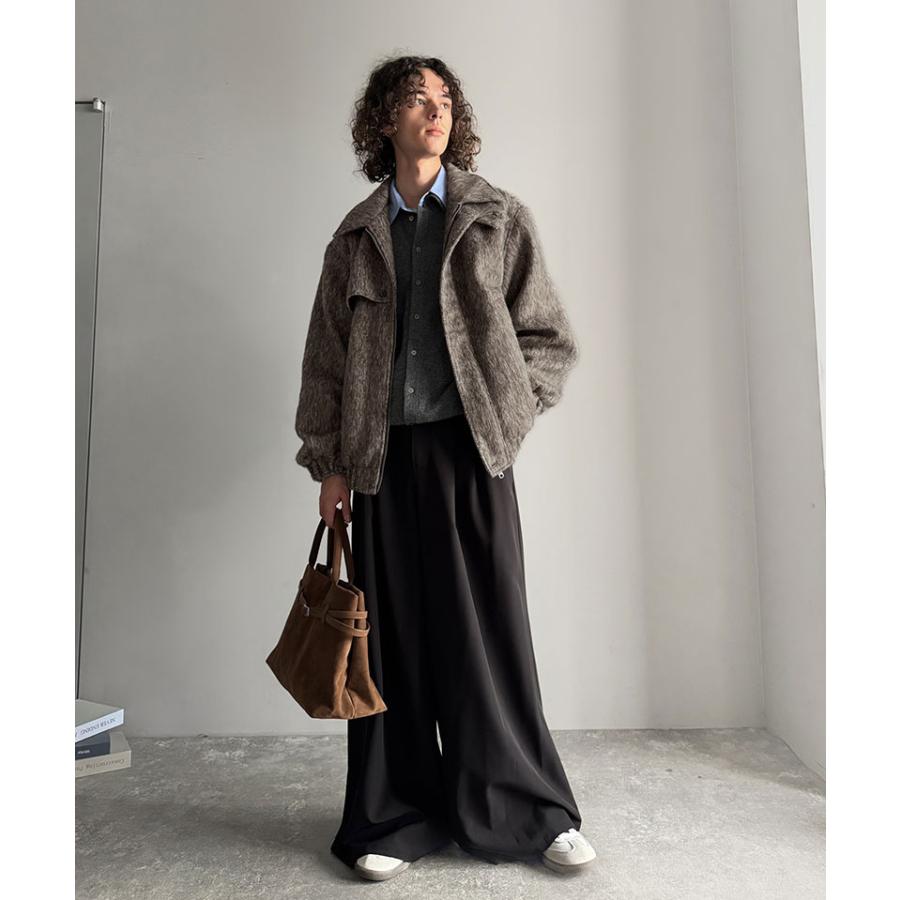 【Classical Origin】 アウター メンズ 冬 ジャケット ブルゾン コート シャギーファー 2way襟 スタンドカラー ショート丈 ミックス調 ベーシック ゆとり | classicalelf | 08