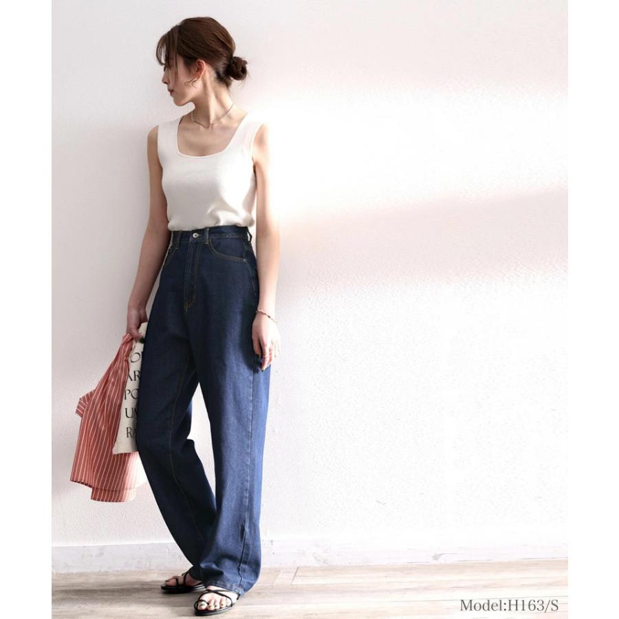 ★ELF SACK ★ ゆったり ハイウェスト デニム パンツ/送料込 ゆったりハイウエストワイドストレート無地デニム＆チノパンツ
