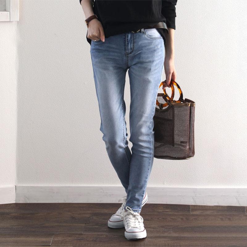 スキニー ゆったり ストレッチ シルエット 大人 ストレート デニム きれいめ ボトムス ジーンズ 大きいサイズ 小さいサイズ | classicalelf | 20