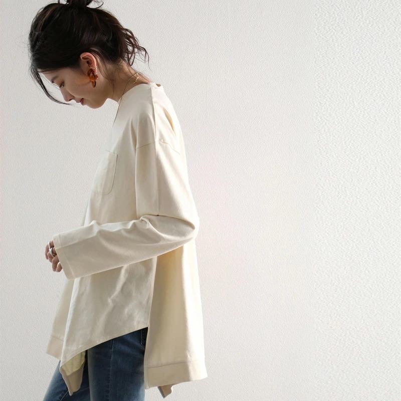 メール便 送料無料 レディース 大きいサイズ トップス Tシャツ アシンメトリー ロングカットソー 長袖 綿100 Elf050 Classical Elf Xxs 5lまで取扱 通販 Yahoo ショッピング