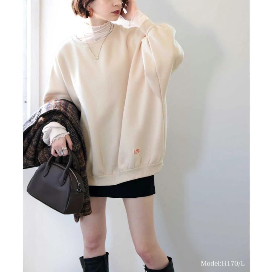 レディース トップス 長袖 スウェット トレーナー 大きいサイズ ボリューム袖 裏起毛 ビッグシルエット 秋 冬 | Java | 08