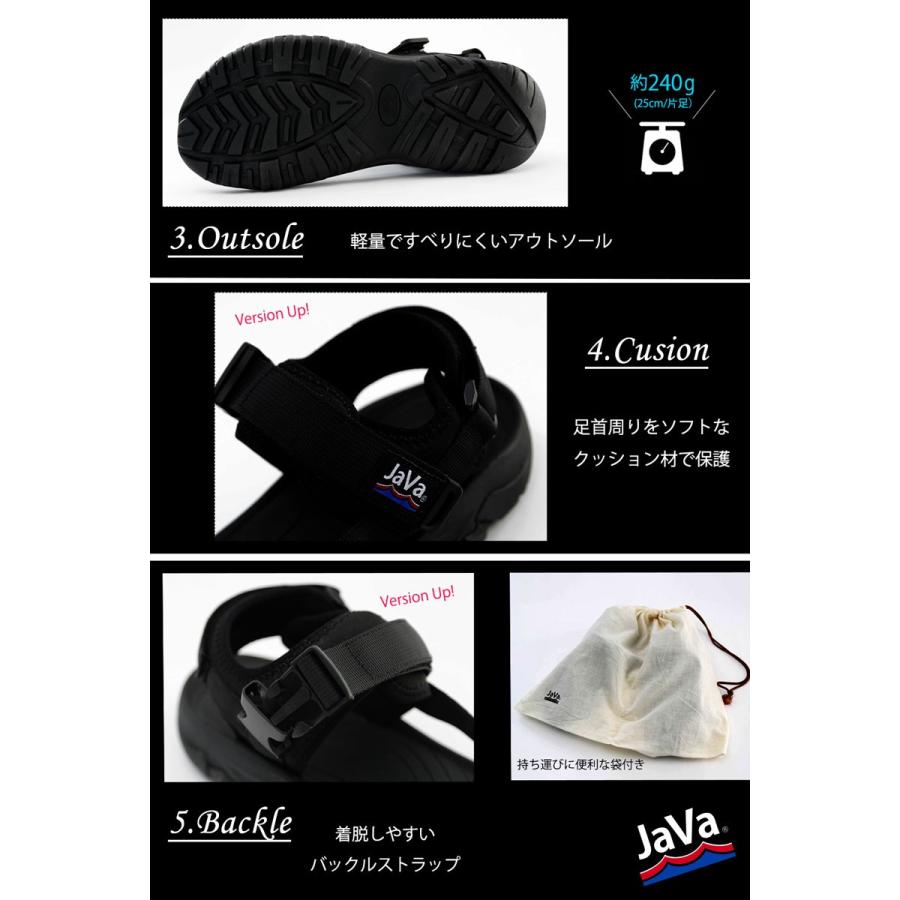 JAVA スポーティ ストラップ サンダル スポーツサンダル レディース ぺたんこ メンズ 厚底 スポサン jvs0001 | classicalelf | 03
