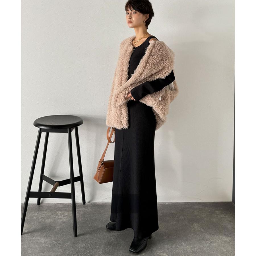 【Classical Evon】ワンピース レディース きれいめ カジュアル 秋 ロング丈 ニット 肩開き ヘルシー 肌魅せ リブ ストレッチ トレンド感 カジュアル | classicalelf | 08