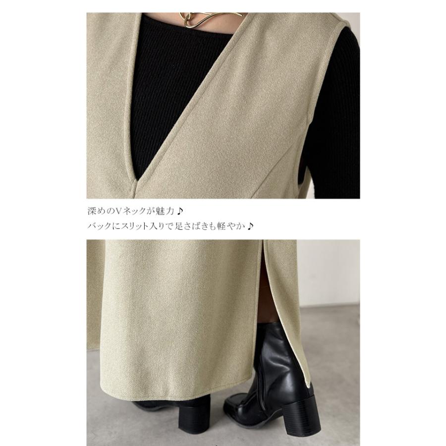 【Classical Evon】 ワンピース 秋冬 きれいめ 着やせ ロング Vネック ウエストタック ロング丈 上品 深めVネック すっきり 主役級 シンプル 気回し力抜群 | classicalelf | 16