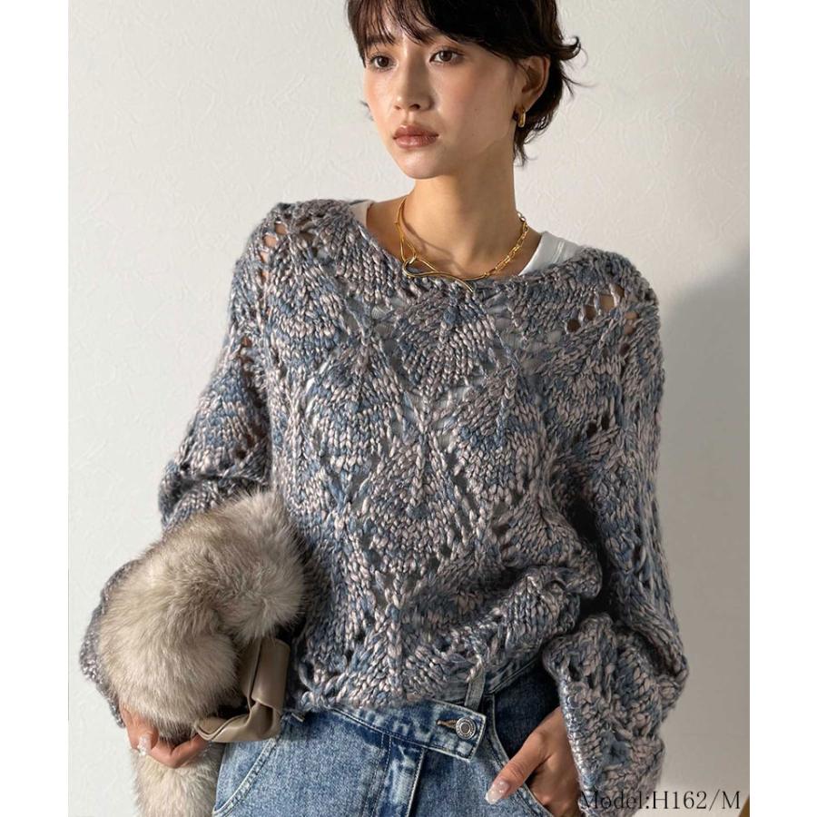 【Classical Evon】 ニット レディース 長袖 トップス ローゲージ 針抜き パフニット ゆるっと オーバーサイズ 着映え ロングシーズン 大きいサイズ | classicalelf | 10