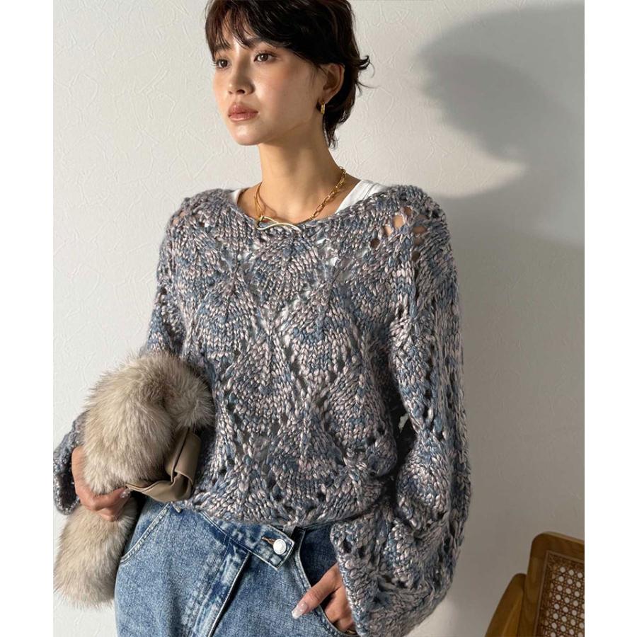 【Classical Evon】 ニット レディース 長袖 トップス ローゲージ 針抜き パフニット ゆるっと オーバーサイズ 着映え ロングシーズン 大きいサイズ | classicalelf | 11