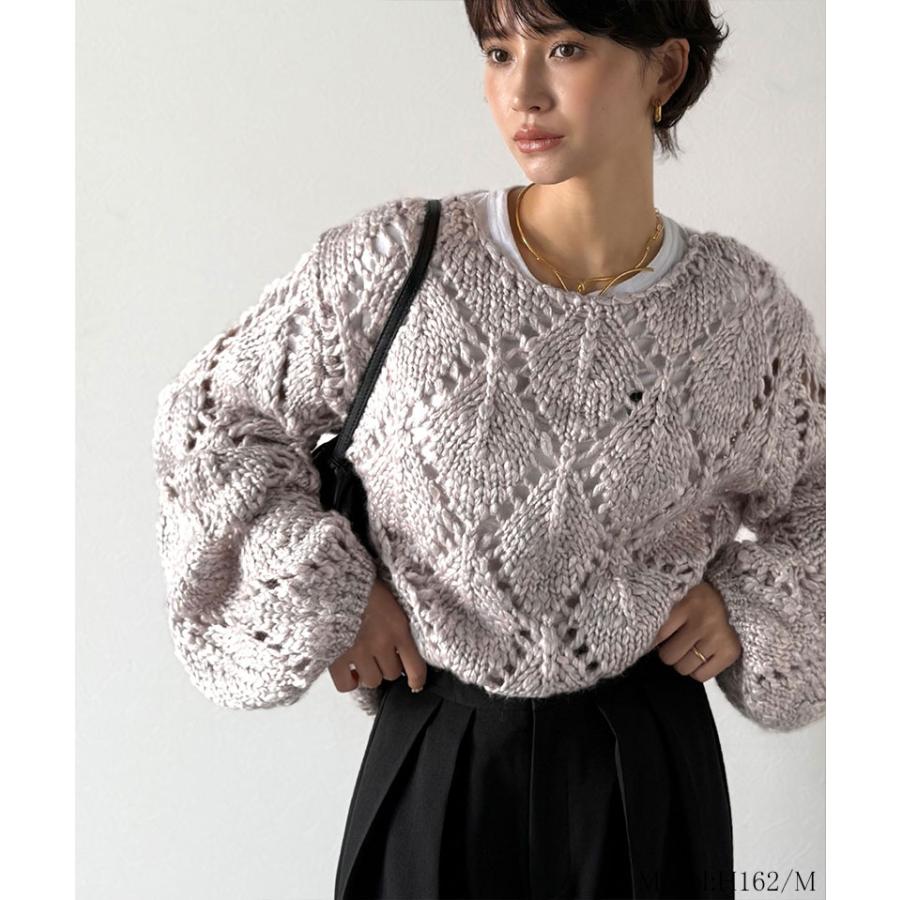 【Classical Evon】 ニット レディース 長袖 トップス ローゲージ 針抜き パフニット ゆるっと オーバーサイズ 着映え ロングシーズン 大きいサイズ | classicalelf | 13