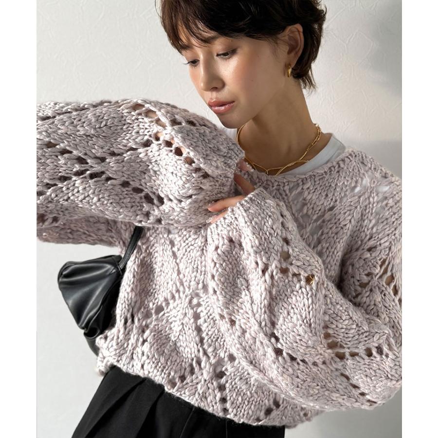 【Classical Evon】 ニット レディース 長袖 トップス ローゲージ 針抜き パフニット ゆるっと オーバーサイズ 着映え ロングシーズン 大きいサイズ | classicalelf | 15