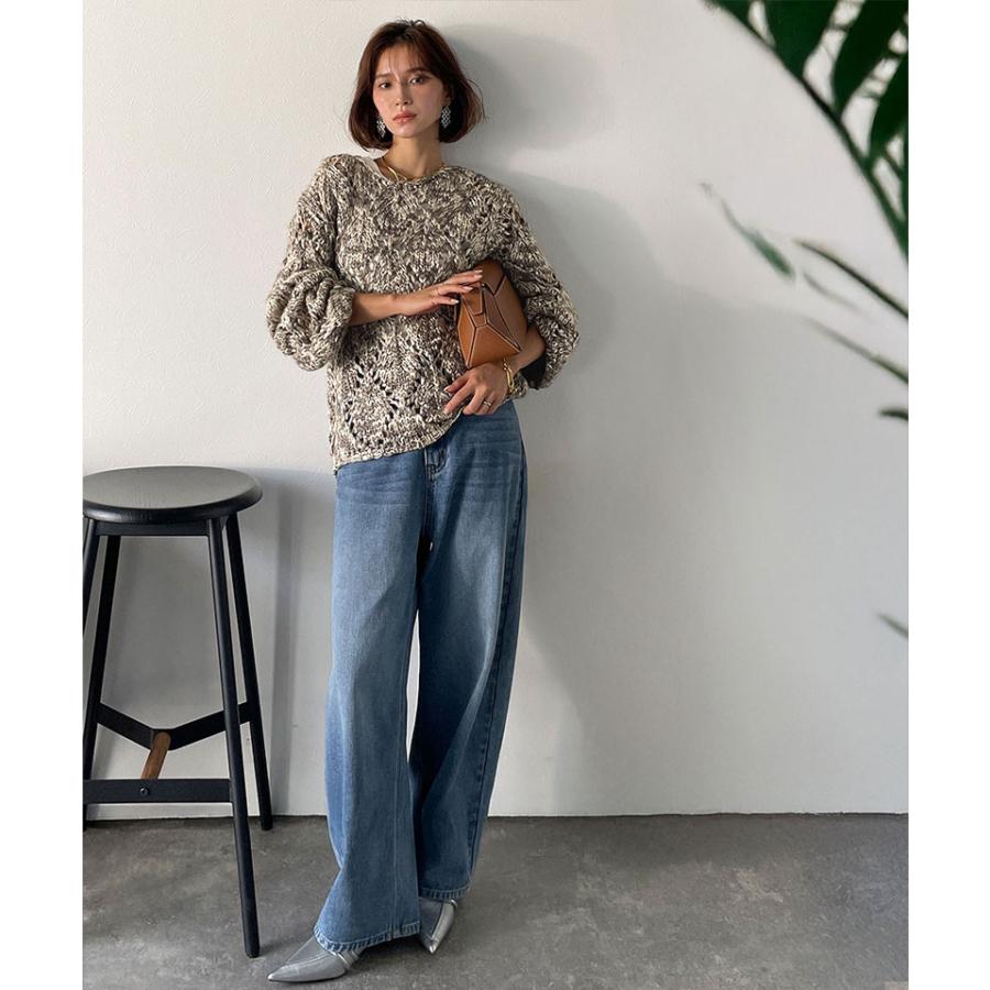 【Classical Evon】 ニット レディース 長袖 トップス ローゲージ 針抜き パフニット ゆるっと オーバーサイズ 着映え ロングシーズン 大きいサイズ | classicalelf | 05