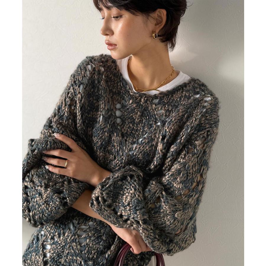 【Classical Evon】 ニット レディース 長袖 トップス ローゲージ 針抜き パフニット ゆるっと オーバーサイズ 着映え ロングシーズン 大きいサイズ | classicalelf | 07