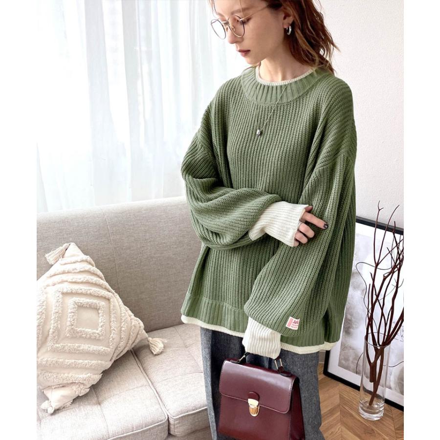 《java ジャバコラボ》ニット トップス メンズ 重ね着風 ざっくり ニット レイヤード ローゲージ レディース ユニセックス 男女兼用 | classicalelf | 11