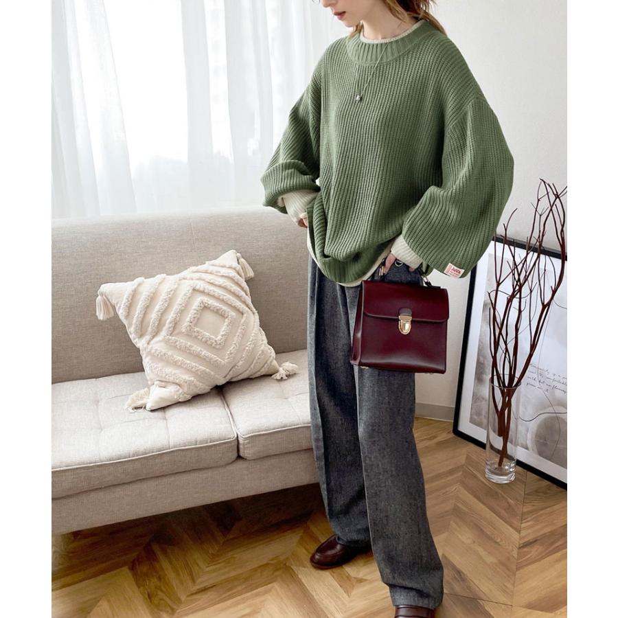 《java ジャバコラボ》ニット トップス メンズ 重ね着風 ざっくり ニット レイヤード ローゲージ レディース ユニセックス 男女兼用 | classicalelf | 12