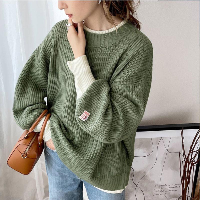 《java ジャバコラボ》ニット トップス メンズ 重ね着風 ざっくり ニット レイヤード ローゲージ レディース ユニセックス 男女兼用 | classicalelf | 17