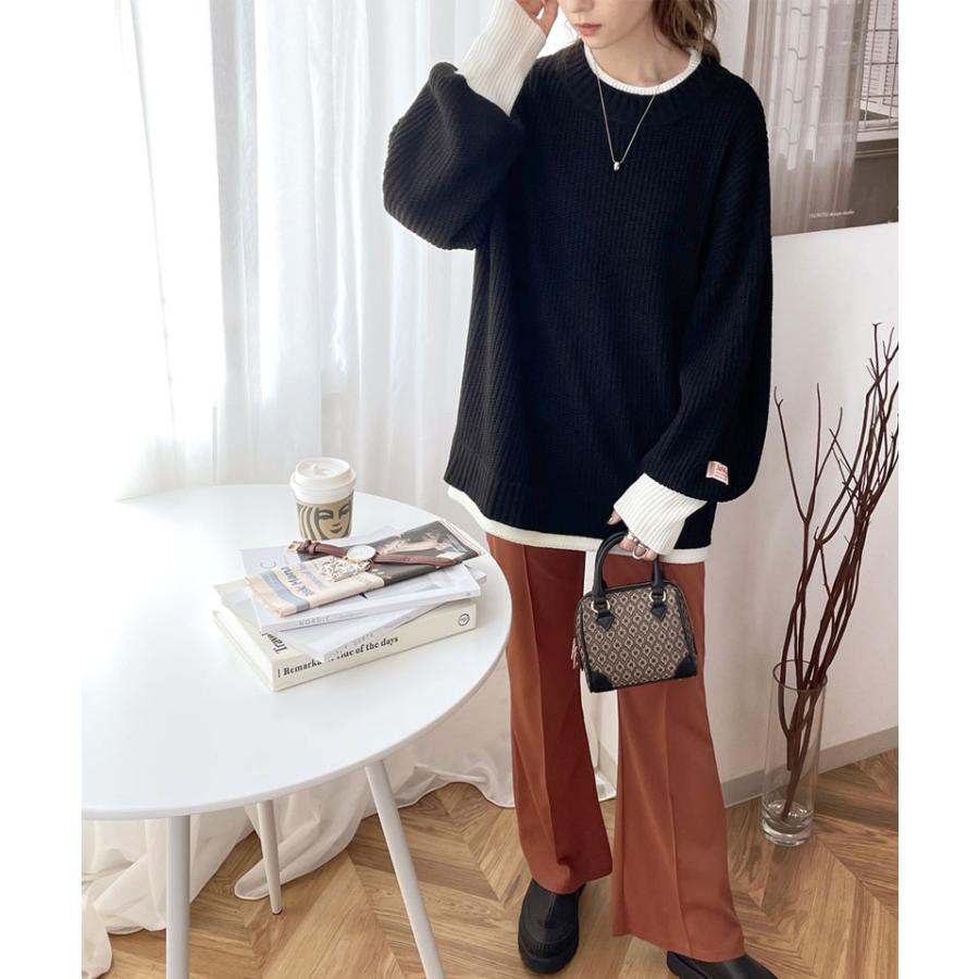 《java ジャバコラボ》ニット トップス メンズ 重ね着風 ざっくり ニット レイヤード ローゲージ レディース ユニセックス 男女兼用 | classicalelf | 03