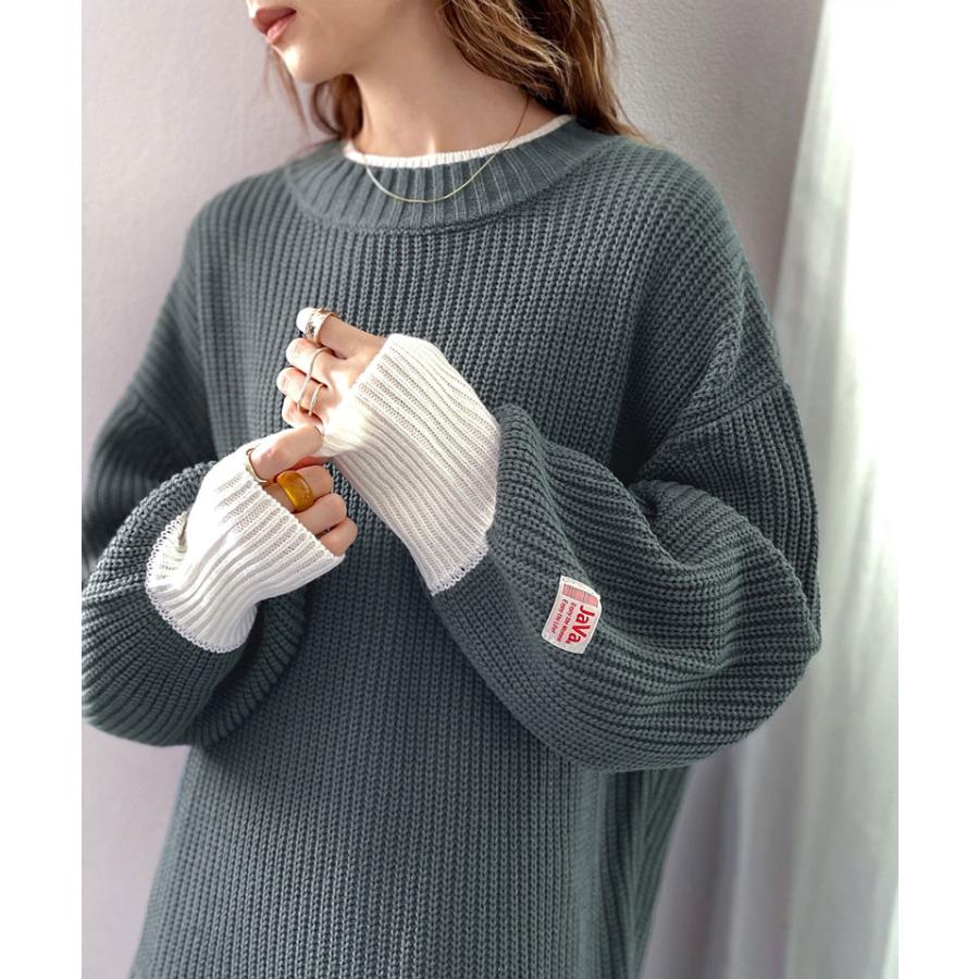 《java ジャバコラボ》ニット トップス メンズ 重ね着風 ざっくり ニット レイヤード ローゲージ レディース ユニセックス 男女兼用 | classicalelf | 07