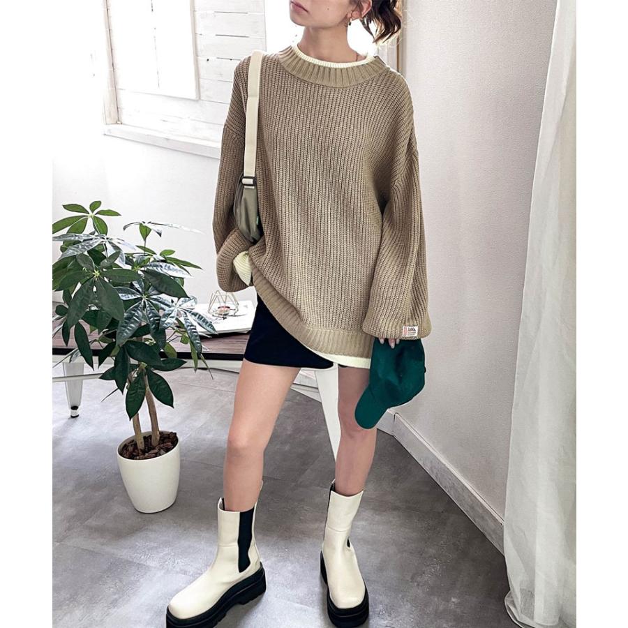 《java ジャバコラボ》ニット トップス メンズ 重ね着風 ざっくり ニット レイヤード ローゲージ レディース ユニセックス 男女兼用 | classicalelf | 08