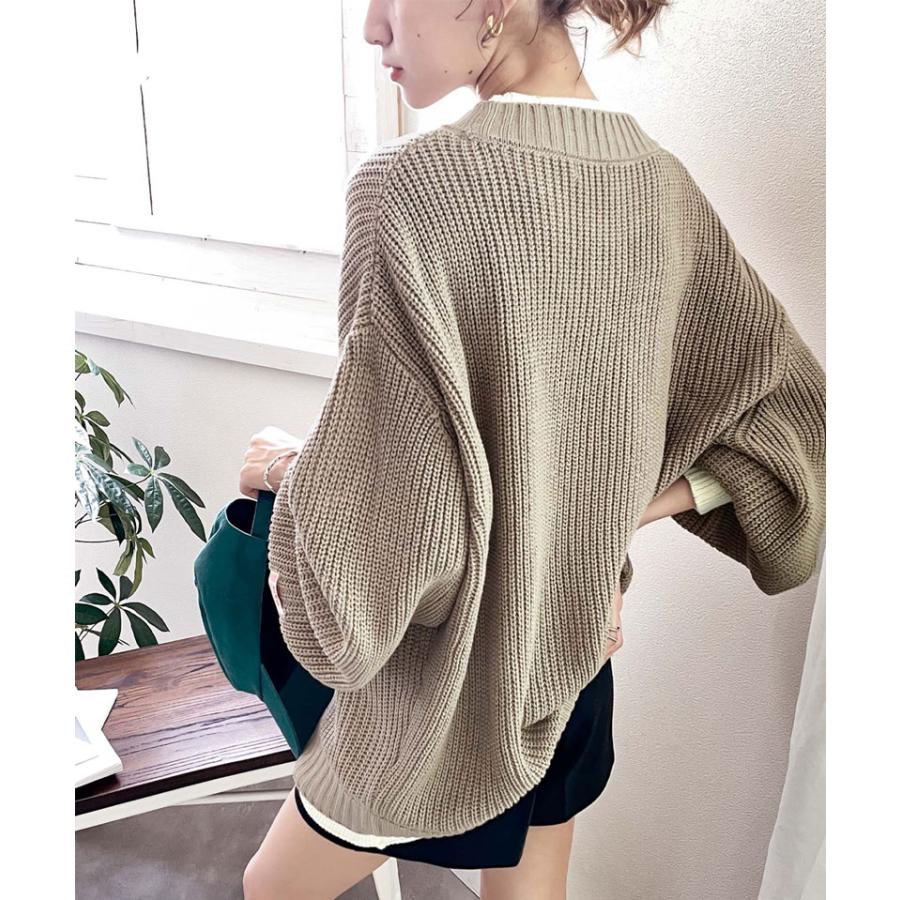 《java ジャバコラボ》ニット トップス メンズ 重ね着風 ざっくり ニット レイヤード ローゲージ レディース ユニセックス 男女兼用 | classicalelf | 09