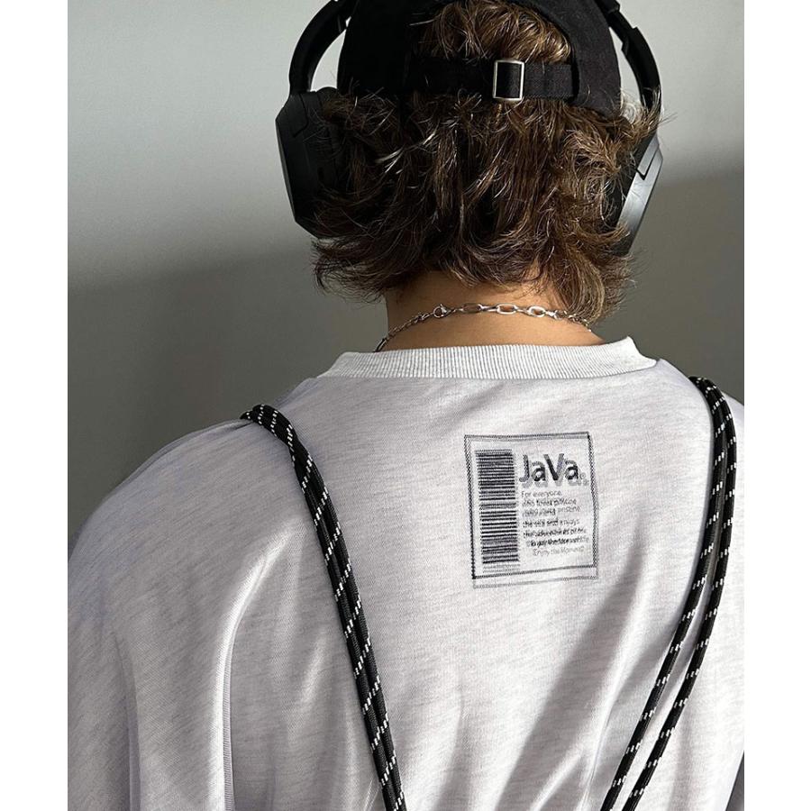 《javaジャバコラボ》 トップス Tシャツ メンズ チュール レイヤード バック プリント ミニ 裏毛 長袖 ロンT オーバーサイズ 男女兼用 | classicalelf | 13