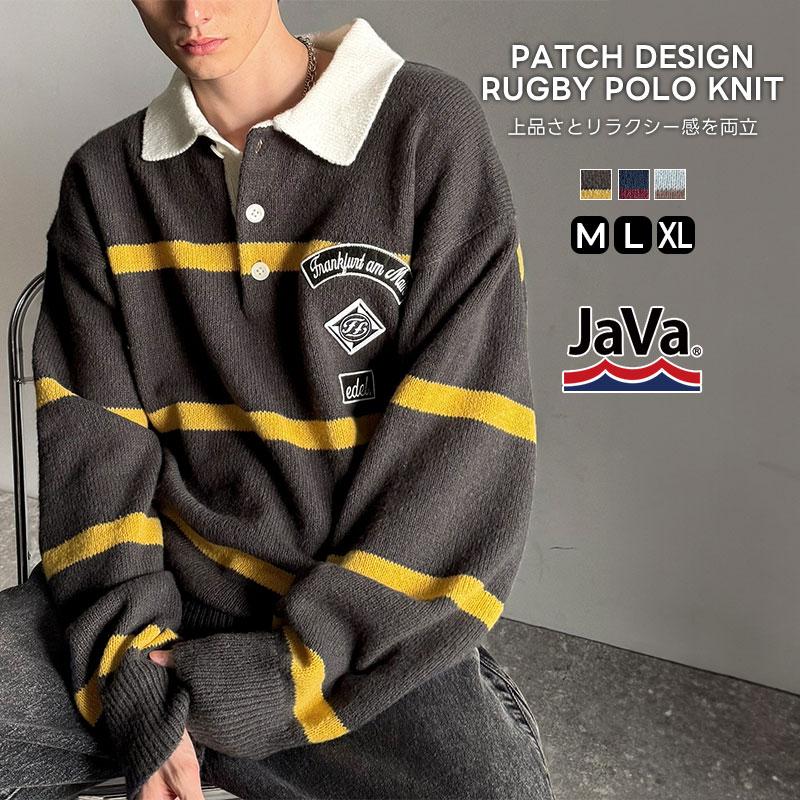 エイプ APE ラガーシャツ 長袖 ボーダー ロゴ 刺繍 ワッペン 希少 90s classicalelf 《java ジャバコラボ》ラガーシャツ 長袖 メンズ