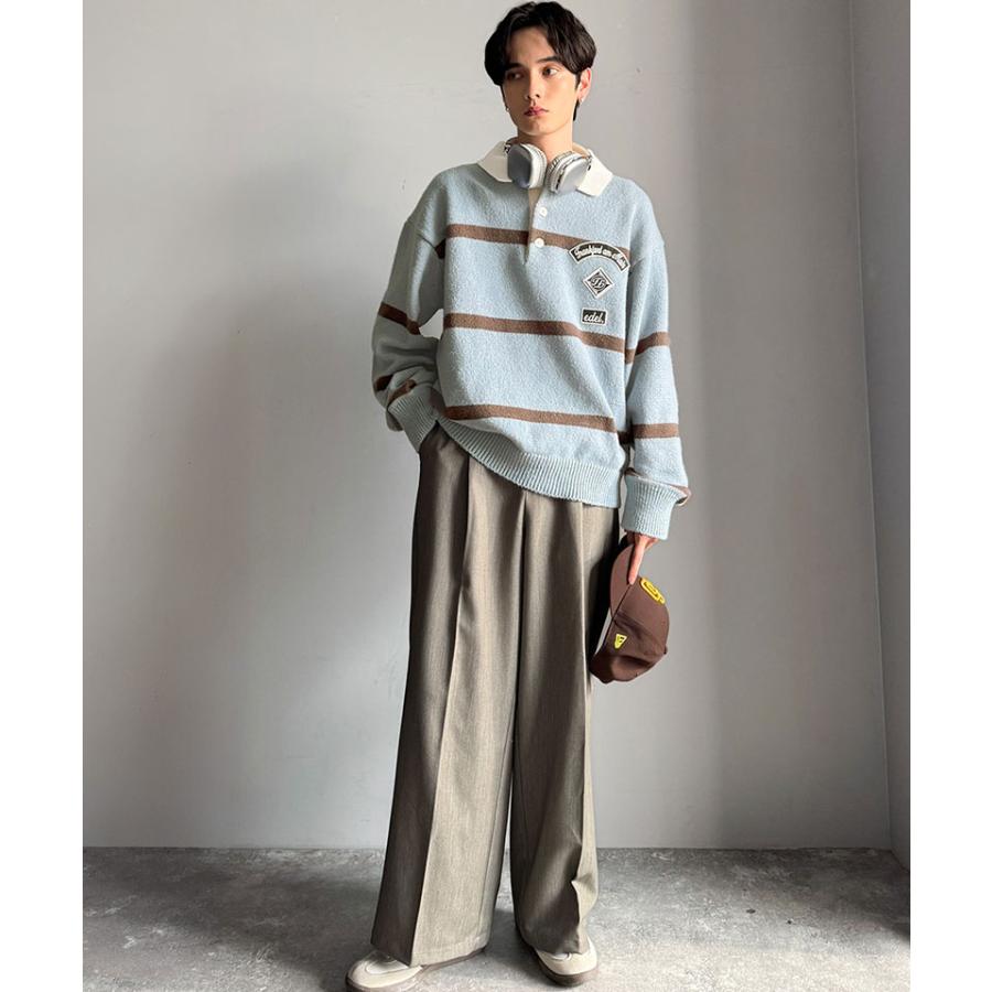 《java ジャバコラボ》ラガーシャツ 長袖 メンズ トップス プルオーバー ワッペン ラガーポロニット トラッド リラクシー 男女兼用 ゆったり こなれ感 | classicalelf | 13