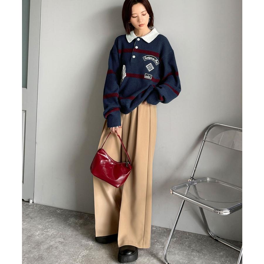 《java ジャバコラボ》ラガーシャツ 長袖 メンズ トップス プルオーバー ワッペン ラガーポロニット トラッド リラクシー 男女兼用 ゆったり こなれ感 | classicalelf | 08