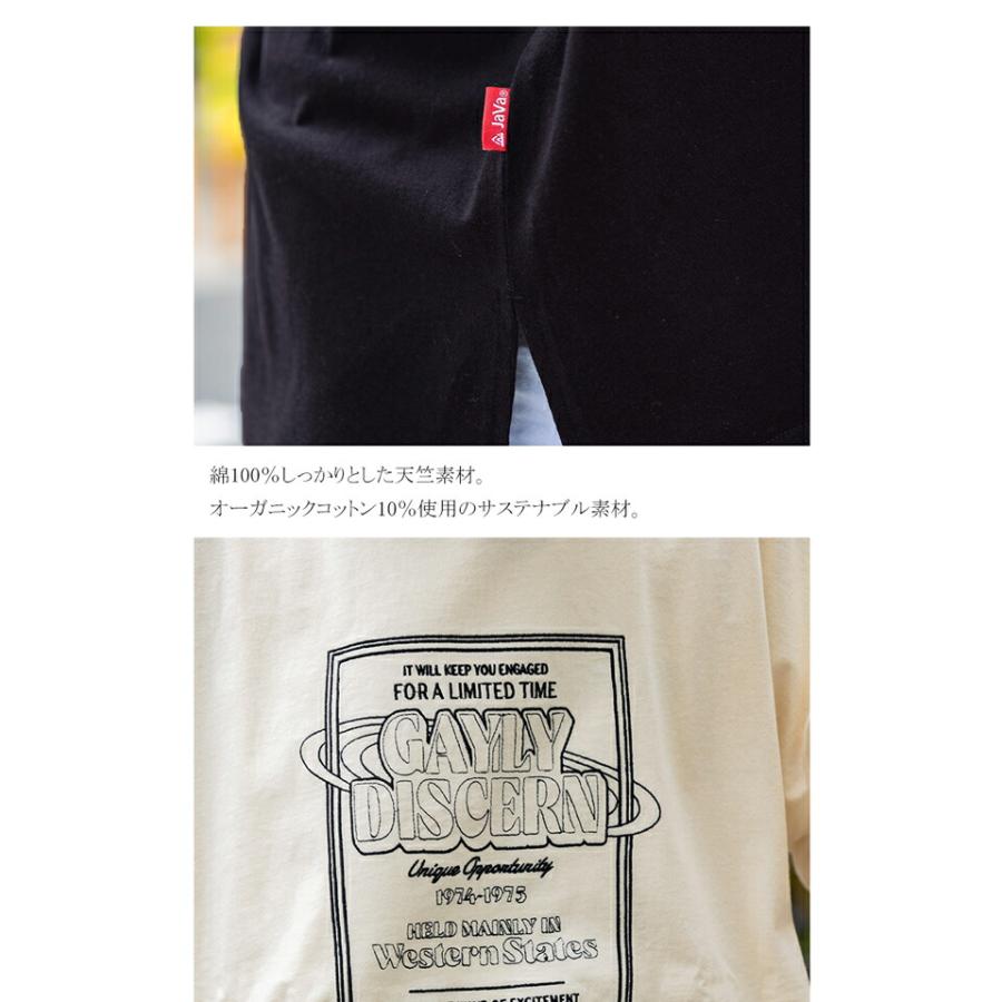 【sustaina+】《javaジャバコラボ》 トップス Tシャツ メンズ オーガニック コットン混 綿100% 前後 2way ステッチ 刺繍 半袖 男女兼用 | classicalelf | 16