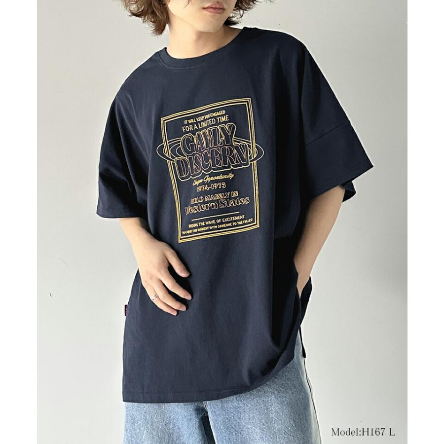 【sustaina+】《javaジャバコラボ》 トップス Tシャツ メンズ オーガニック コットン混 綿100% 前後 2way ステッチ 刺繍 半袖 男女兼用 | classicalelf | 04
