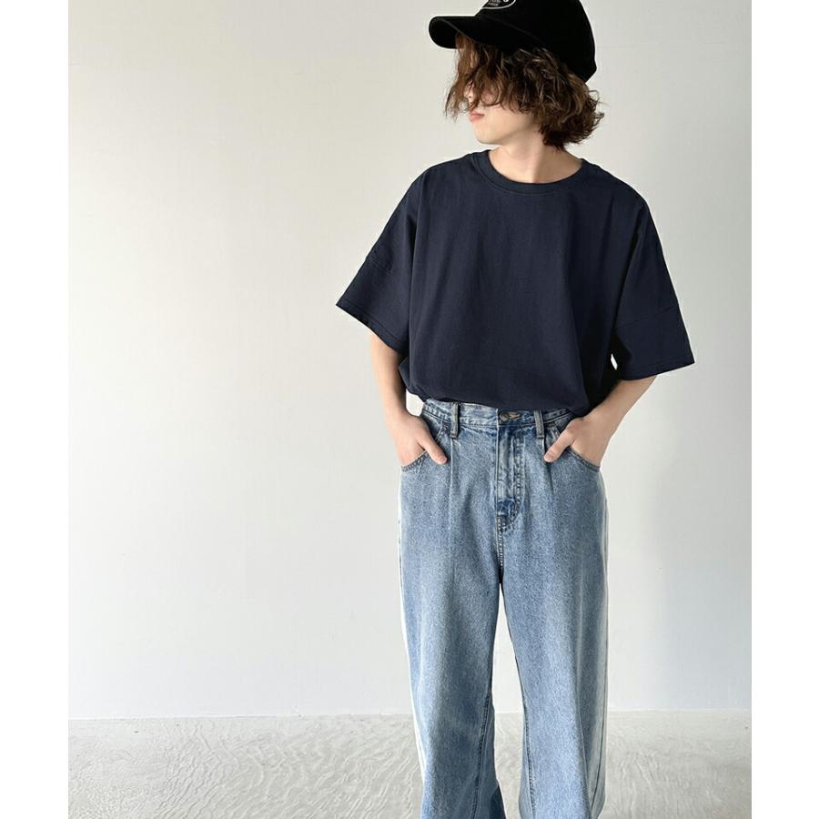 【sustaina+】《javaジャバコラボ》 トップス Tシャツ メンズ オーガニック コットン混 綿100% 前後 2way ステッチ 刺繍 半袖 男女兼用 | classicalelf | 05