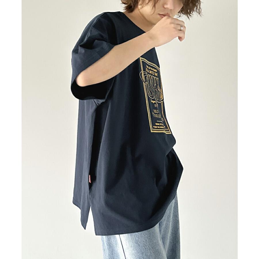 【sustaina+】《javaジャバコラボ》 トップス Tシャツ メンズ オーガニック コットン混 綿100% 前後 2way ステッチ 刺繍 半袖 男女兼用 | classicalelf | 06