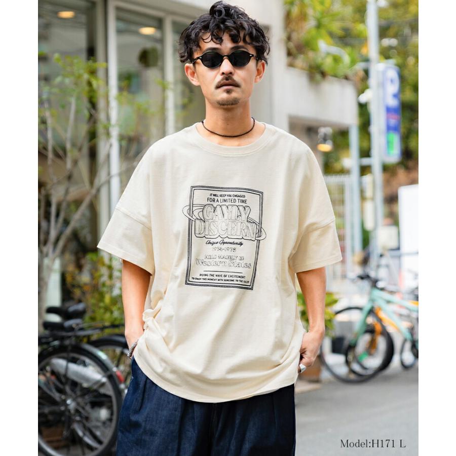 【sustaina+】《javaジャバコラボ》 トップス Tシャツ メンズ オーガニック コットン混 綿100% 前後 2way ステッチ 刺繍 半袖 男女兼用 | classicalelf | 07
