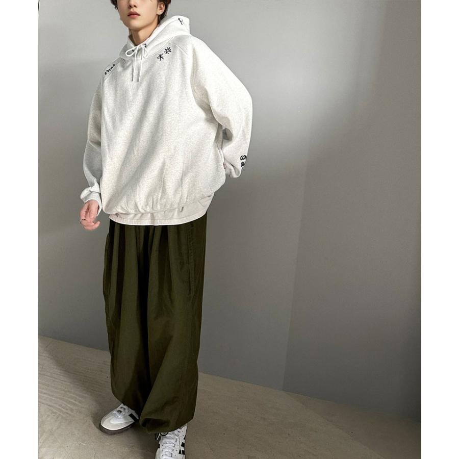 《java ジャバコラボ》 トップス パーカー メンズ ランダム ロゴ 刺繍 裏起毛パーカー 男女兼用 ユニセックス レディース ゆるっと オーバーサイズ | classicalelf | 08