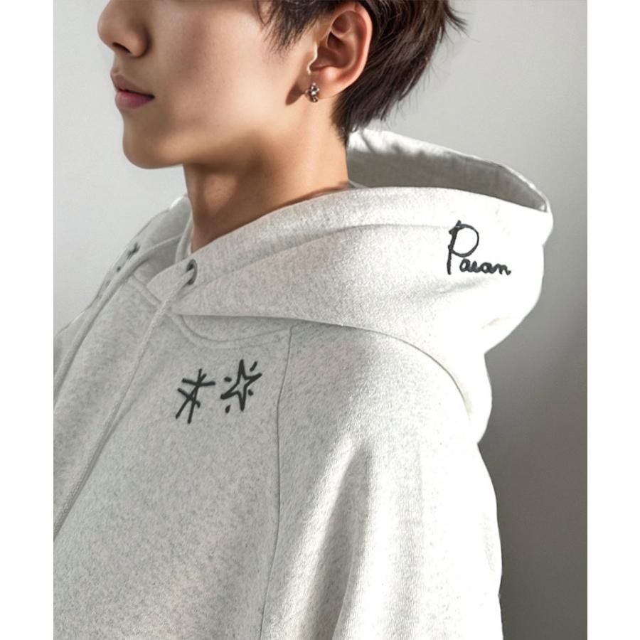 《java ジャバコラボ》 トップス パーカー メンズ ランダム ロゴ 刺繍 裏起毛パーカー 男女兼用 ユニセックス レディース ゆるっと オーバーサイズ | classicalelf | 09