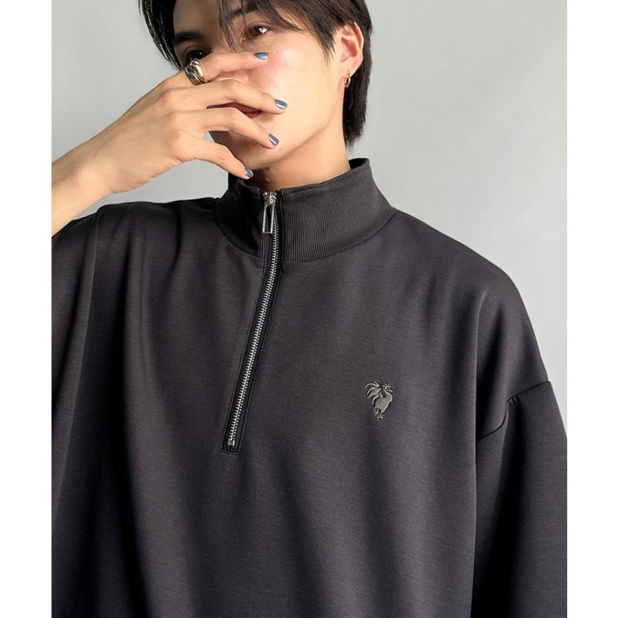 《java ジャバコラボ》メンズ Ｔシャツ 大きい サイズ 半袖 トップス カットソー おしゃれ ジップ 刺繍入り 5分袖 ワンポイント刺繍 ハーフジップ | classicalelf | 13