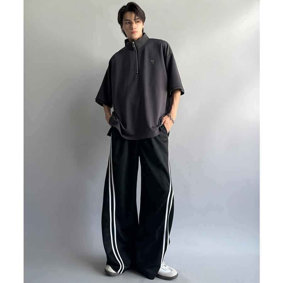 《java ジャバコラボ》メンズ Ｔシャツ 大きい サイズ 半袖 トップス カットソー おしゃれ ジップ 刺繍入り 5分袖 ワンポイント刺繍 ハーフジップ | classicalelf | 14