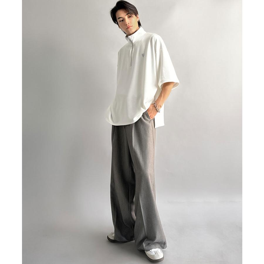 《java ジャバコラボ》メンズ Ｔシャツ 大きい サイズ 半袖 トップス カットソー おしゃれ ジップ 刺繍入り 5分袖 ワンポイント刺繍 ハーフジップ | classicalelf | 04