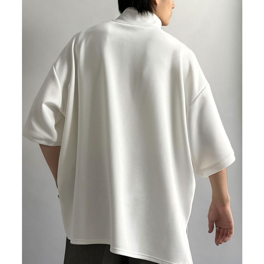 《java ジャバコラボ》メンズ Ｔシャツ 大きい サイズ 半袖 トップス カットソー おしゃれ ジップ 刺繍入り 5分袖 ワンポイント刺繍 ハーフジップ | classicalelf | 05