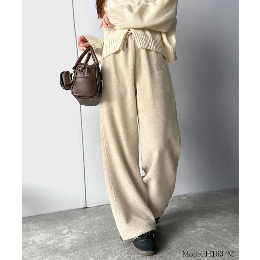 《java ジャバコラボ》ボトムス パンツ レディース メンズ スウェット フリースパンツ 裾ドロスト ロゴ刺繍 お洒落 暖かい 男女兼用 男女お揃い | classicalelf | 12