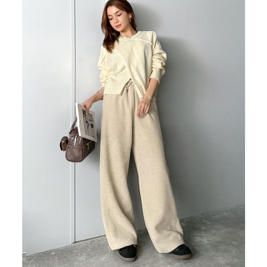 《java ジャバコラボ》ボトムス パンツ レディース メンズ スウェット フリースパンツ 裾ドロスト ロゴ刺繍 お洒落 暖かい 男女兼用 男女お揃い | classicalelf | 13