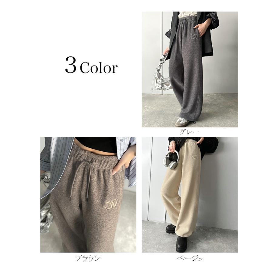 《java ジャバコラボ》ボトムス パンツ レディース メンズ スウェット フリースパンツ 裾ドロスト ロゴ刺繍 お洒落 暖かい 男女兼用 男女お揃い | classicalelf | 01